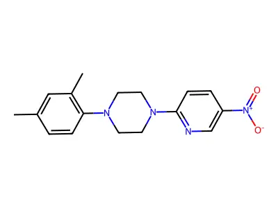 1-(2,4-Dimethylphenyl)-4-(5-nitropyridin-2-yl)piperazine structure