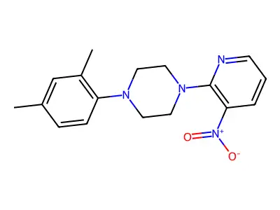 1-(2,4-Dimethylphenyl)-4-(3-nitropyridin-2-yl)piperazine structure
