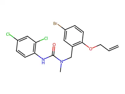 N-[2-(allyloxy)-5-bromobenzyl]-N'-(2,4-dichlorophenyl)-N-methylurea structure