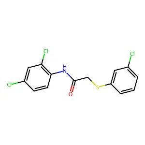 2-[(3-chlorophenyl)sulfanyl]-N-(2,4-dichlorophenyl)acetamide structure