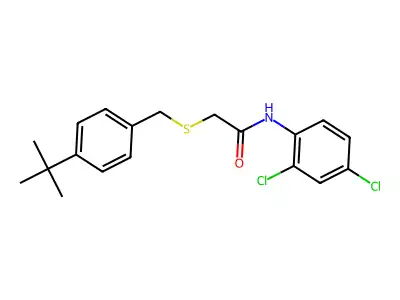 2-{[4-(tert-butyl)benzyl]sulfanyl}-N-(2,4-dichlorophenyl)acetamide structure