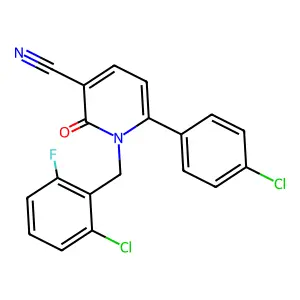 1-(2-chloro-6-fluorobenzyl)-6-(4-chlorophenyl)-2-oxo-1,2-dihydro-3-pyridinecarbonitrile structure