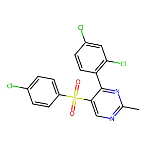4-Chlorophenyl 4-(2,4-dichlorophenyl)-2-methyl-5-pyrimidinyl sulfone structure