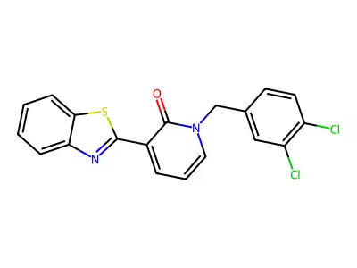 3-(1,3-benzothiazol-2-yl)-1-(3,4-dichlorobenzyl)-2(1H)-pyridinone structure