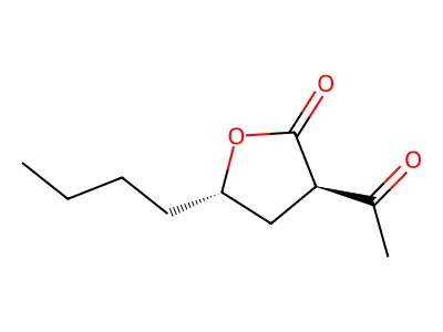 2(3H)-Furanone, 3-acetyl-5-butyldihydro- structure