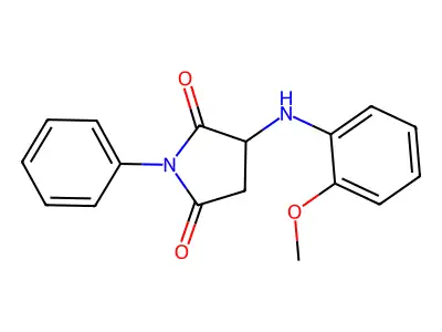 3-[(2-Methoxyphenyl)amino]-1-phenylazolidine-2,5-dione structure
