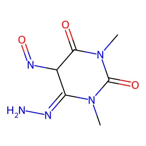 6-Hydrazino-1,3-dimethyl-5-nitroso-1H-pyrimidin-2,4-dion structure