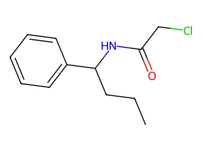 2-chloro-N-(1-phenylbutyl)acetamide structure