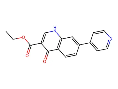 Ethyl 1,4-dihydro-4-oxo-7-(4-pyridyl)quinoline-3-carboxylate structure