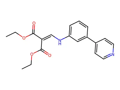 Diethyl (((3-(4-pyridyl)phenyl)amino)methylene)malonate structure