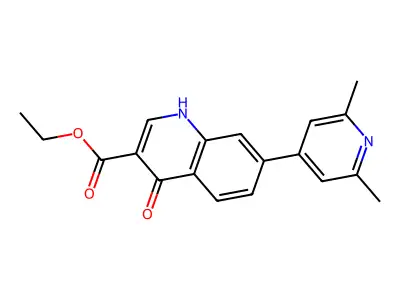 Ethyl 7-(2,6-dimethyl-4-pyridyl)-1,4-dihydro-4-oxoquinoline-3-carboxylate structure