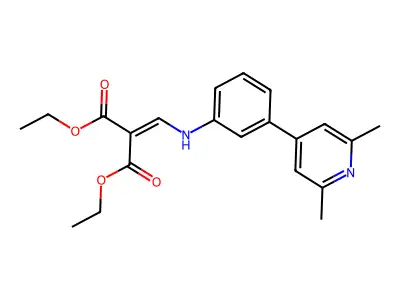 Diethyl (((3-(2,6-dimethyl-4-pyridyl)phenyl)amino)methylene)malonate structure
