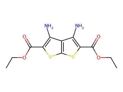 Diethyl 3,4-diaminothieno[2,3-b]thiophene-2,5-dicarboxylate structure