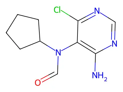 N-(4-amino-6-chloropyrimidin-5-yl)-N-cyclopentylformamide structure