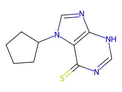 7-cyclopentyl-3H-purine-6-thione structure