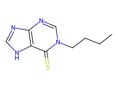 1-butyl-7H-purine-6-thione structure