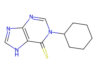 1-cyclohexyl-7H-purine-6-thione structure