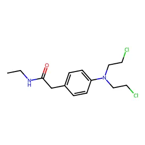 Acetamide, 2-(p-(bis(2-chloroethyl)amino)phenyl)-N-ethyl- structure