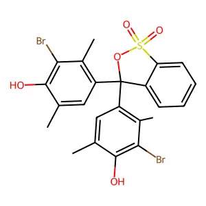 4,4'-(3H-2,1-benzoxathiol-3-ylidene)bis(3-bromo-2,5-dimethylphenol) S,S-dioxide structure