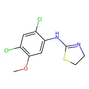 N-(2,4-dichloro-5-methoxyphenyl)-N-(1,3-thiazolan-2-yliden)amine structure