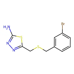 5-(((3-Bromobenzyl)thio)methyl)-1,3,4-thiadiazol-2-amine structure