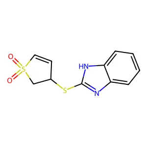 2-[(1,1-dioxido-2,3-dihydrothiophen-3-yl)sulfanyl]-1H-benzimidazole structure