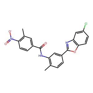 N-(5-(5-Chlorobenzo[d]oxazol-2-yl)-2-methylphenyl)-3-methyl-4-nitrobenzamide structure