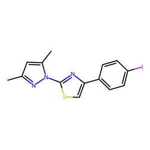 2-(3,5-Dimethylpyrazol-1-yl)-4-(4-iodophenyl)-1,3-thiazole structure