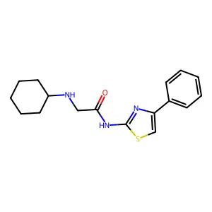 2-(cyclohexylamino)-N-(4-phenyl-1,3-thiazol-2-yl)acetamide structure