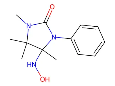 4-(Hydroxyamino)-1,4,5,5-tetramethyl-3-phenylimidazolidin-2-one structure