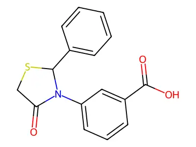 3-(4-Oxo-2-phenyl-3-thiazolidinyl)benzoic acid structure