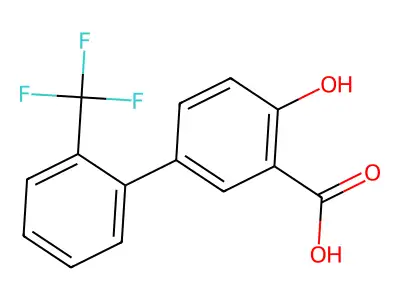 4-Hydroxy-2'-(trifluoromethyl)-[1,1'-biphenyl]-3-carboxylic acid structure