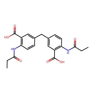 5,5'-Methylenebis(2-propionamidobenzoic acid) structure