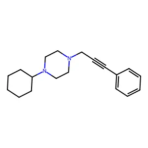 1-Cyclohexyl-4-(3-phenyl-2-propyn-1-yl)piperazine structure