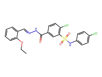4-Chloro-3-[[(4-chlorophenyl)amino]sulfonyl]benzoic acid 2-[(2-ethoxyphenyl)methylene]hydrazide structure