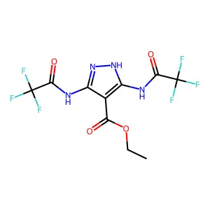 Ethyl 3,5-bis[(2,2,2-trifluoroacetyl)amino]-1H-pyrazole-4-carboxylate structure