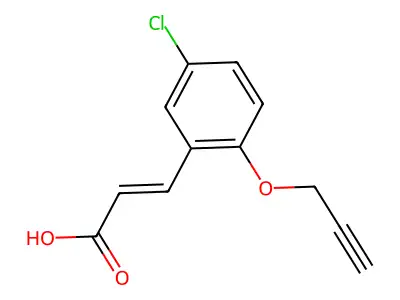 3-[5-Chloro-2-(prop-2-yn-1-yloxy)phenyl]prop-2-enoic acid structure