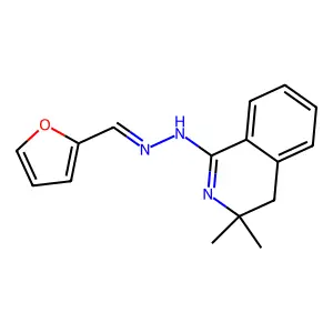 2-Furancarboxaldehyde, 2-(3,4-dihydro-3,3-dimethyl-1-isoquinolinyl)hydrazone structure