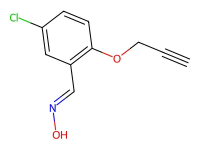 N-{[5-chloro-2-(prop-2-yn-1-yloxy)phenyl]methylidene}hydroxylamine structure