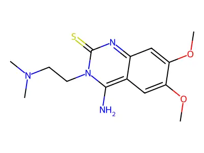 3-[2-(dimethylamino)ethyl]-4-imino-6,7-dimethoxy-3,4-dihydro-2(1H)-quinazolinethione structure