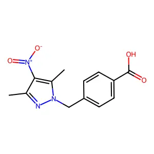 4-[(3,5-dimethyl-4-nitro-1H-pyrazol-1-yl)methyl]benzoic acid structure