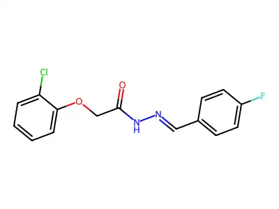 2-(2-chlorophenoxy)-N-[(4-fluorophenyl)methylideneamino]acetamide structure