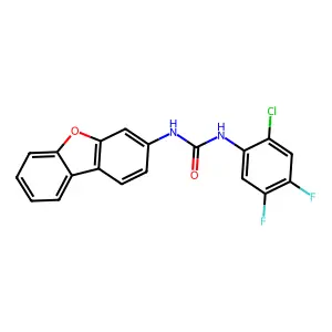Urea, N-(2-chloro-4,5-difluorophenyl)-N'-3-dibenzofuranyl- structure