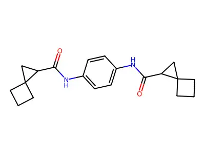N-[4-(spiro[2.3]hexane-2-carbonylamino)phenyl]spiro[2.3]hexane-2-carboxamide structure
