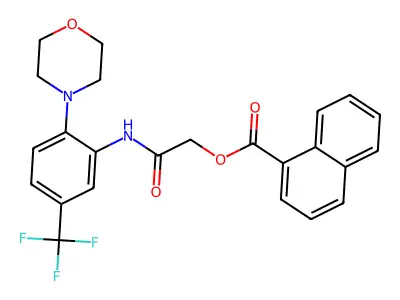 2-((2-Morpholino-5-(trifluoromethyl)phenyl)amino)-2-oxoethyl 1-naphthoate structure