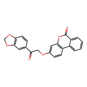 3-[2-(1,3-benzodioxol-5-yl)-2-oxoethoxy]-6H-benzo[c]chromen-6-one structure