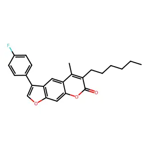3-(4-fluorophenyl)-6-hexyl-5-methyl-7H-furo[3,2-g]chromen-7-one structure