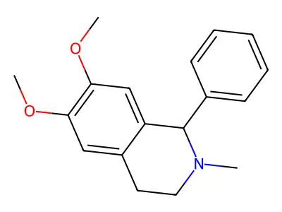1-Phenyl-2-methyl-6,7-dimethoxy-1,2,3,4-tetrahydroisoquinoline structure