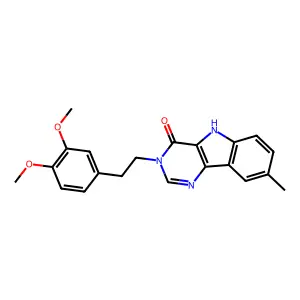 3-(3,4-dimethoxyphenethyl)-8-methyl-3H-pyrimido[5,4-b]indol-4(5H)-one structure