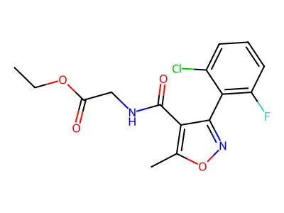 ethyl 2-({[3-(2-chloro-6-fluorophenyl)-5-methyl-4-isoxazolyl]carbonyl}amino)acetate structure